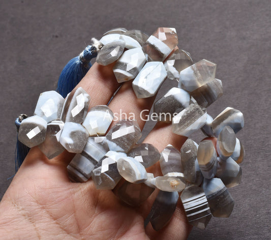 11-22 mm Beautiful Blue Boulder Opal Faceted Fancy Shape Gemstone Beads,7.5"Strnd Boulder Opal Briolette Side Drill Bead Jewelry Making SALE