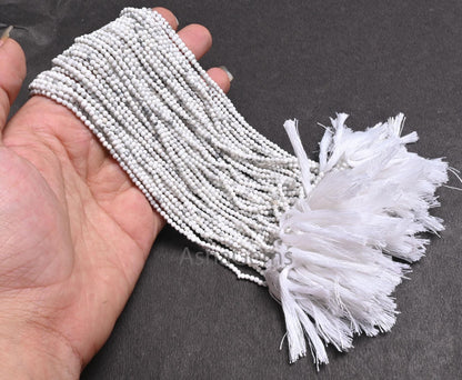 2.25 mm Beautiful White Howlite Micro Cut Rondelle faceted Beads,12.5" AAA Howlite Machine Cut Tiny Gemstone Beads Jewelry Making Craft SALE