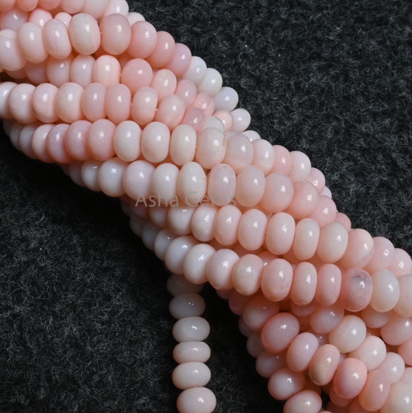 Beautiful Pink Opal Smooth Rondelle Gemstone Beads, Fine Quality Shaded Pink Opal Handmade Roundelle Beads, Opal Bead Jewelry Necklace Craft