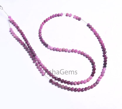 3mm AAA Quality Shaded Red Ruby Faceted Micro Cut Beads,17"Strand Natural Ruby Machine Cut Rondelle Gemstone Ruby Bead Necklace Jewelry SALE