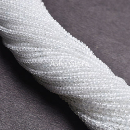 AAA Quality Natural Topaz Machine Cut Tiny Rondelle Beads,2mm,2.75 mm White Topaz Micro Cut Gemstone Beads,13" Real Topaz Bead Jewelry Craft