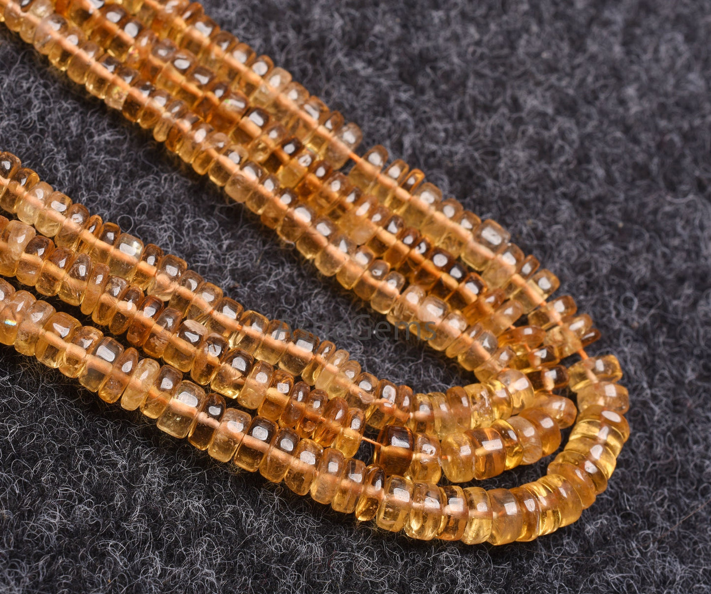 16" Strand Dark Yellow Citrine Heishi Tyre Gemstone Beads, Natural Citrine Quartz Beads, Fine Citrine Plain Handmade flat Tyre Beads Jewelry