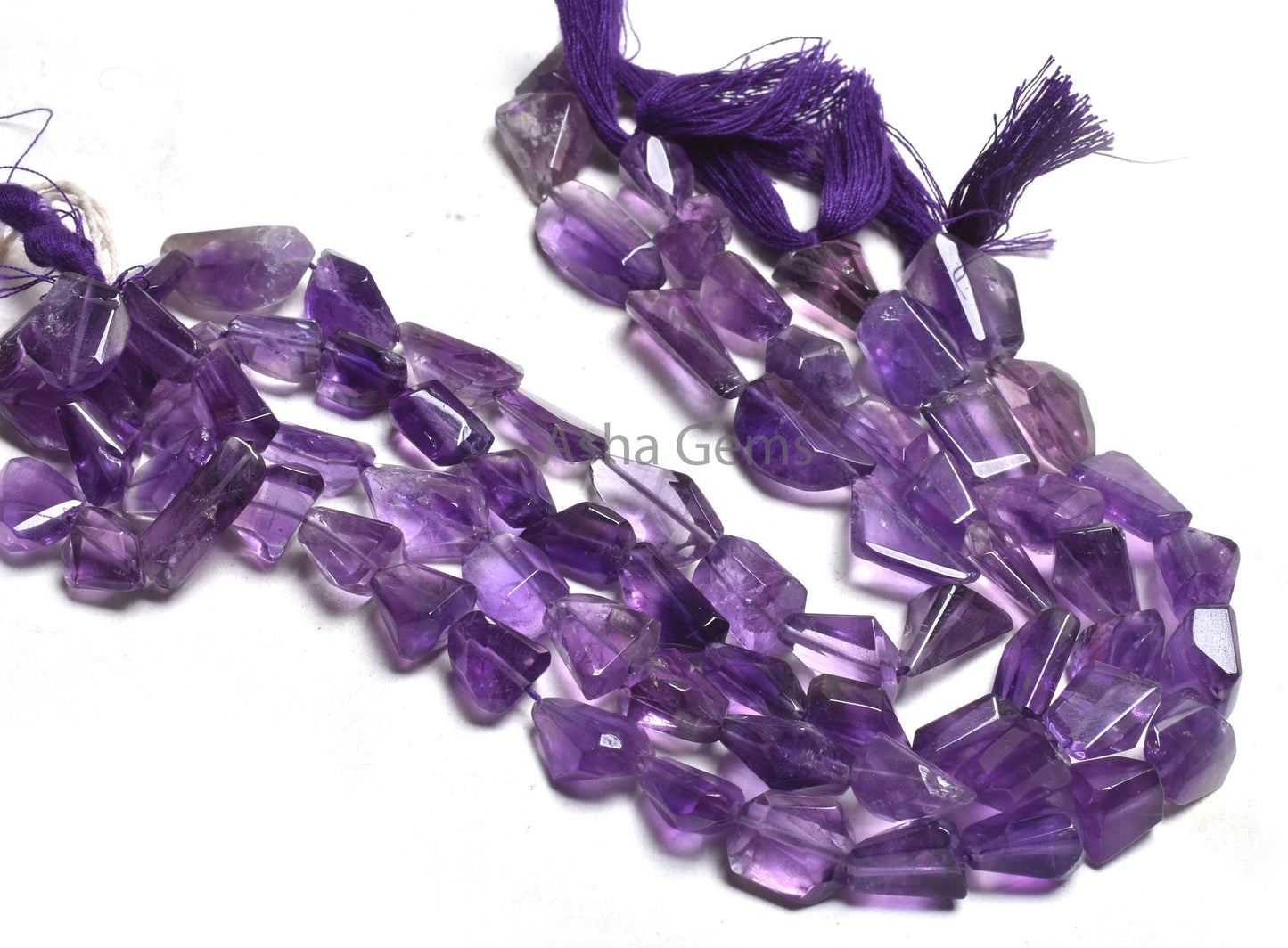 Natural African Amethyst Faceted Nugget Shape Beads,9" Strand Purple Amethyst Handmade Indian Cut Faceted Nugget Gemstone Bead Jewelry Craft (AG 22237)
