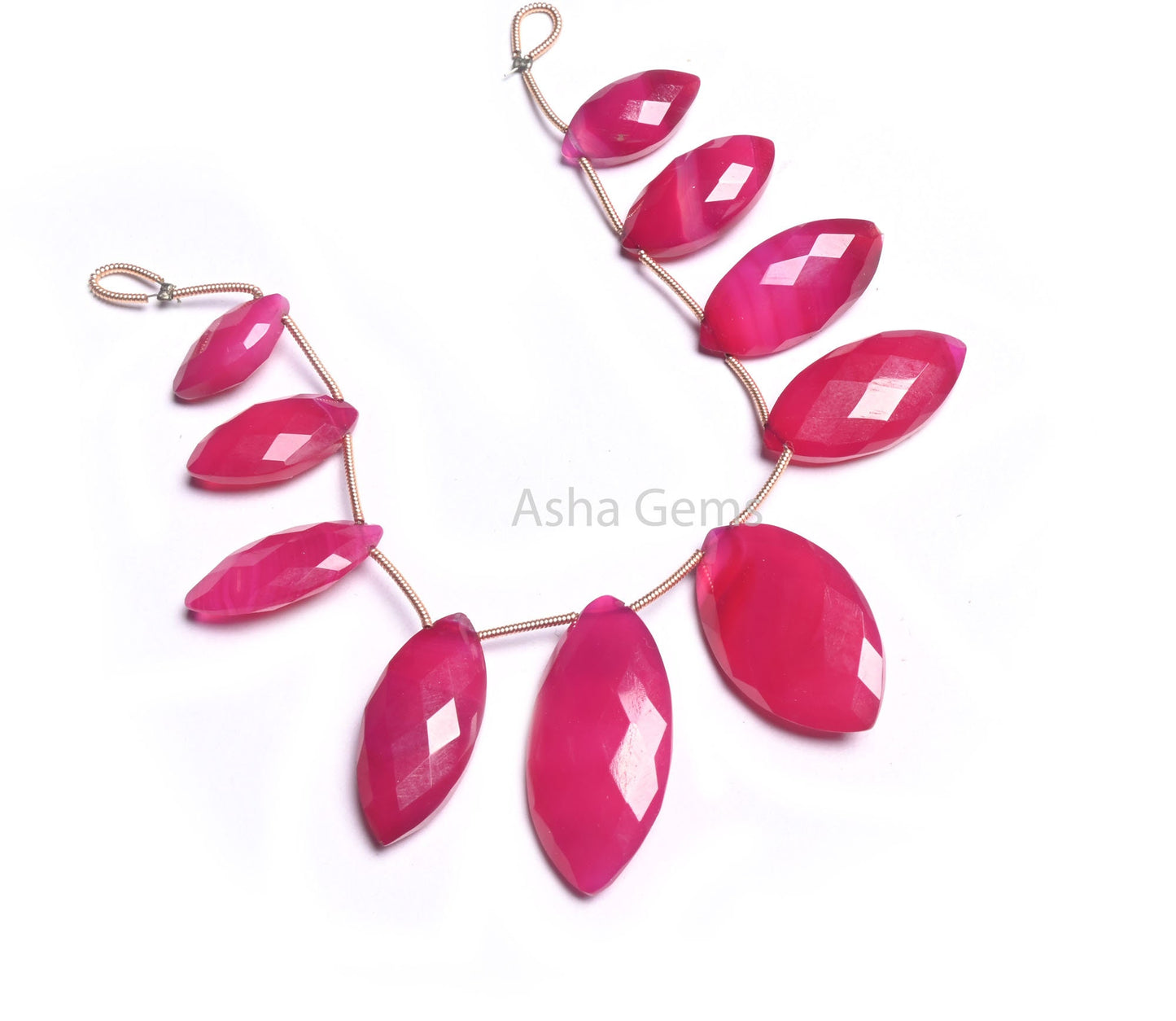 AAA Quality Hot Pink Chalcedony Marquise Shape Faceted Gemstone Beads, Pink Chalcedony Marquise Briolette Side Drill Bead Jewelry Craft SALE