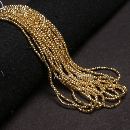 Beautiful Golden Pyrite Rondelle Indian Machine Cut Beads, Fine Quality Yellow Gold Pyrite Faceted Gemstone Loose Beads, Pyrite Bead Jewelry