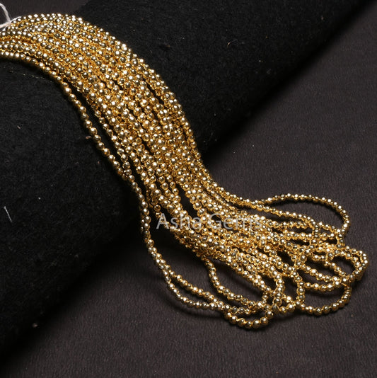 Beautiful Golden Pyrite Rondelle Indian Machine Cut Beads, Fine Quality Yellow Gold Pyrite Faceted Gemstone Loose Beads, Pyrite Bead Jewelry
