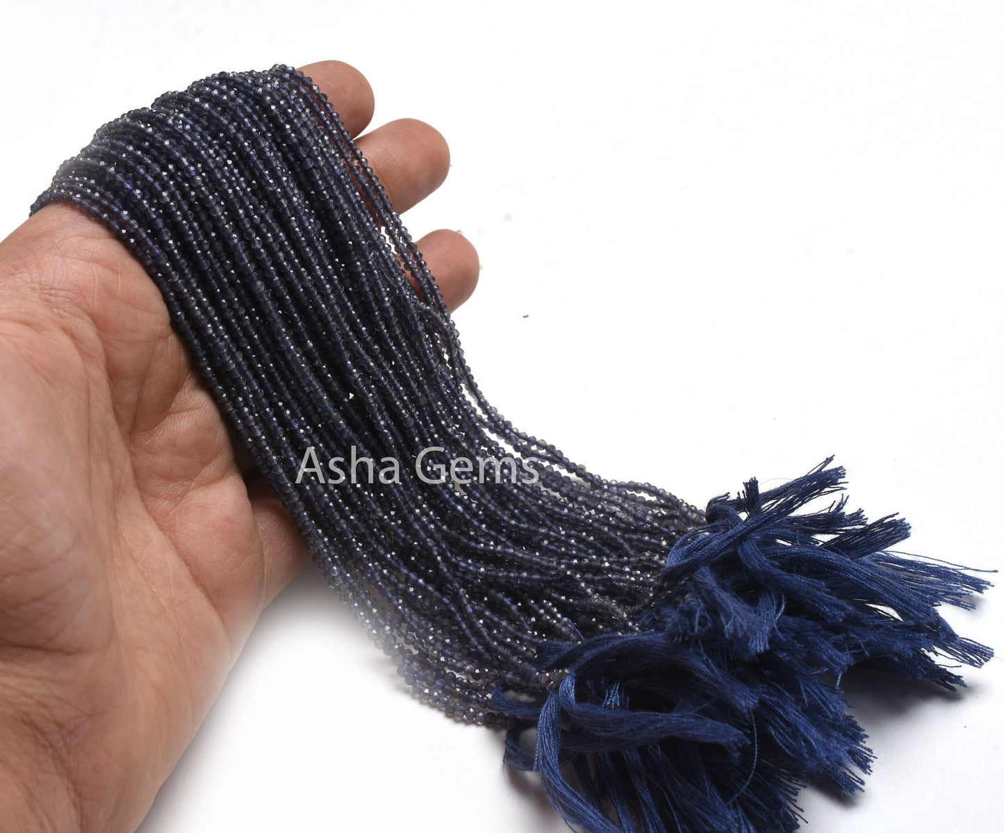 Sale 13" Strand Beautiful Natural Blue Iolite Micro Cut Beads,2.2 mm AAA Quality Iolite Faceted Machine Cut Rondelle Gemstone Bead Jewelry