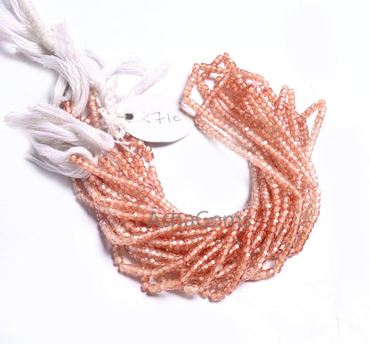 AAA Brown Shaded Zircon Faceted Rondelle Beads,3 mm Amazing Cubic Zircon Micro Cut Gemstone Beads,13" Strand Brown Zircon Machine Cut Bead