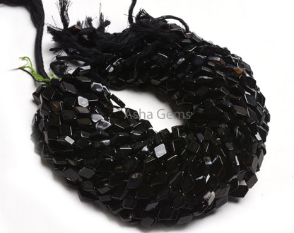Beautiful Black Onyx fancy Rhombus Gemstone Beads,13"Strand Onyx Uneven Rhombus Straight Drill Handmade Bead,Black Onyx Bead Handicraft SALE