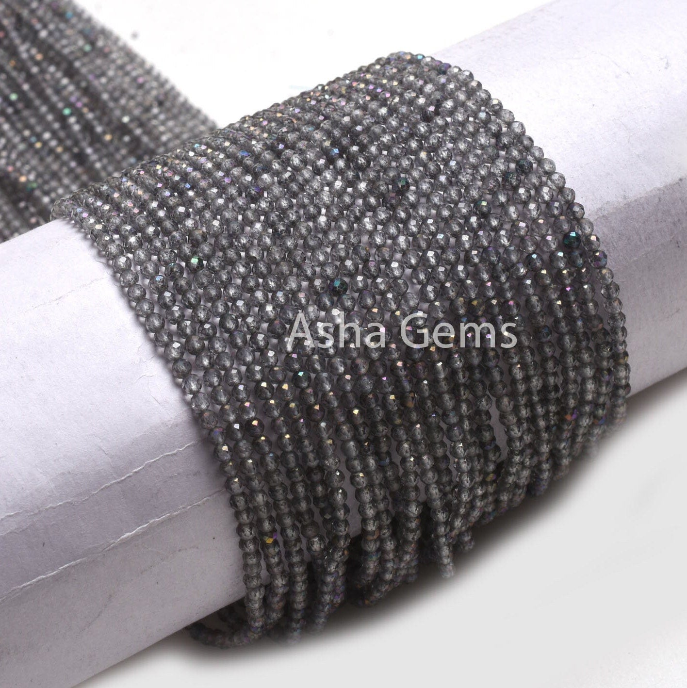 2.5 mm Natural Topaz Mystic Coated Micro Cut Beads,13" Strand AAA Topaz Machine Cut Gemstone Beads, Coated Topaz Beads Jewelry Necklace SALE