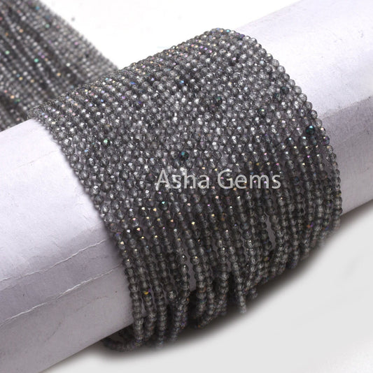 2.5 mm Natural Topaz Mystic Coated Micro Cut Beads,13" Strand AAA Topaz Machine Cut Gemstone Beads, Coated Topaz Beads Jewelry Necklace SALE