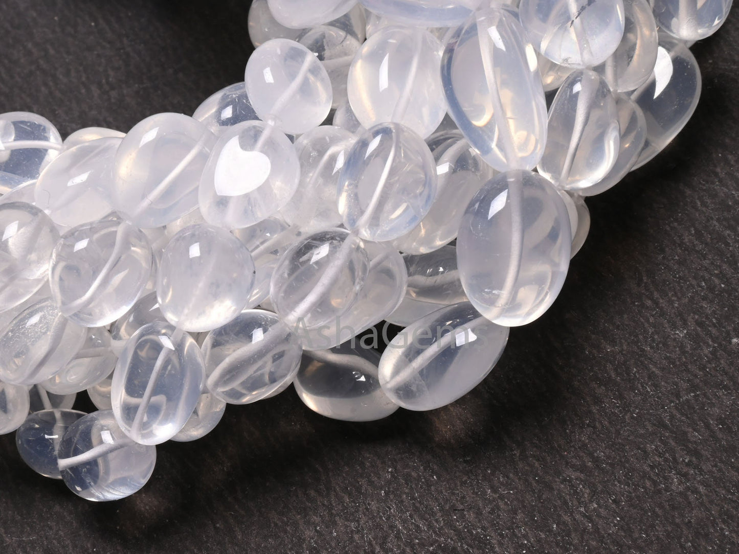 AAA Quality Ice Quartz Smooth Nugget Gemstone Loose Beads,9/18"Strand Natural White Ice Crystal Handmade Tumble Bead Necklace Making Jewelry