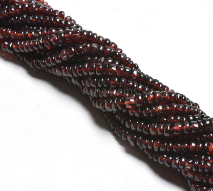 Natural Red Garnet Smooth Rondelle Beads,16 inch Strand Garnet Beads, Garnet Plain handmade Gemstone Beads Jewelry Makings Handicraft SALE