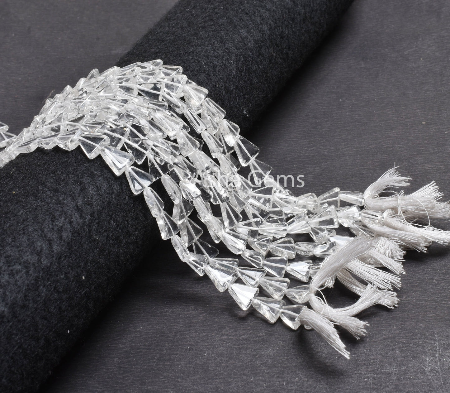 AAA Natural Crystal quartz Triangle Shape Beads,13" Strand White Crystal Smooth Fancy Trillion Gemstone Handmade Beads Crystal Jewelry SALE
