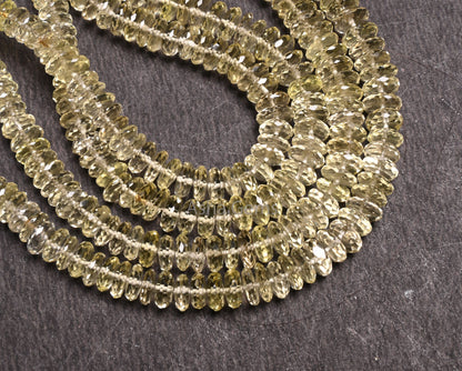 Beautiful Lemon Quartz Fancy Flat Disc Shape Beads,5.5-7.5mm Graduation Size Lemon Tyre Gemstone Bead, Natural Lemon Bead Jewelry Craft SALE