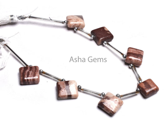 Beautiful Brown Jasper Fancy Square Side Drill Beads,5 Piece Strand Natural Picture Jasper Smooth Handmade Square Gemstone Bead Jewelry SALE
