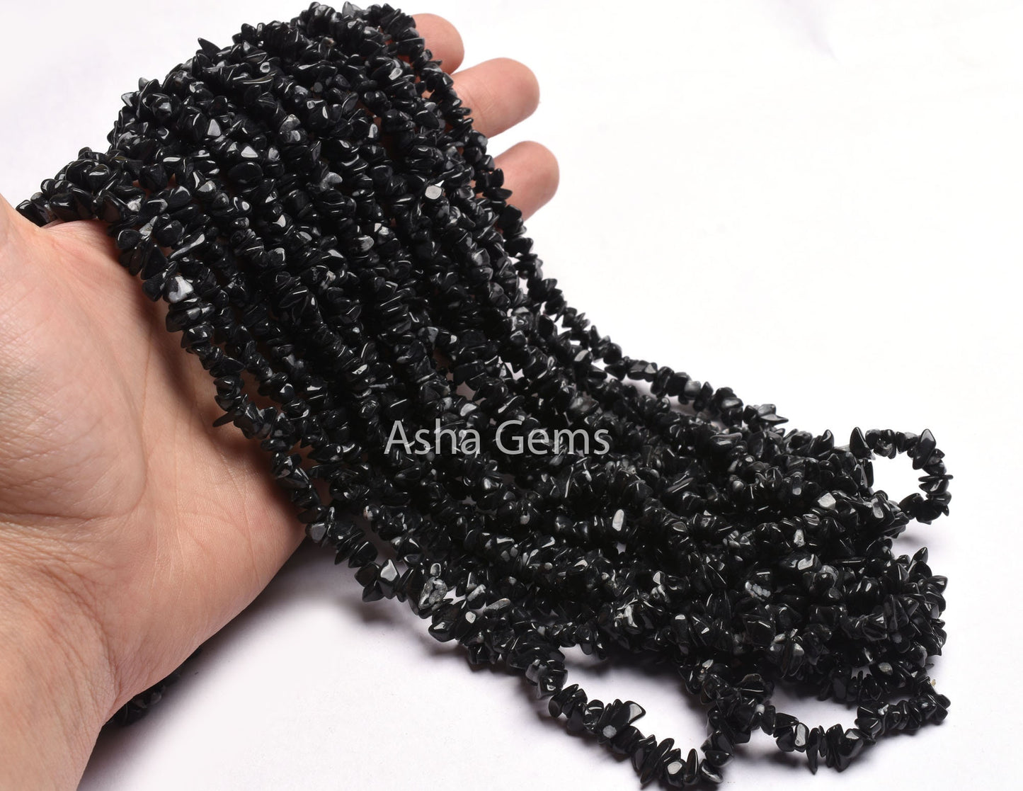 Black Obsidian Smooth Uncut Chips Beads,34" Strand natural Obsidian Smooth Raw rough Tiny Black Obsidian Beads For Jewelry making Craft SALE