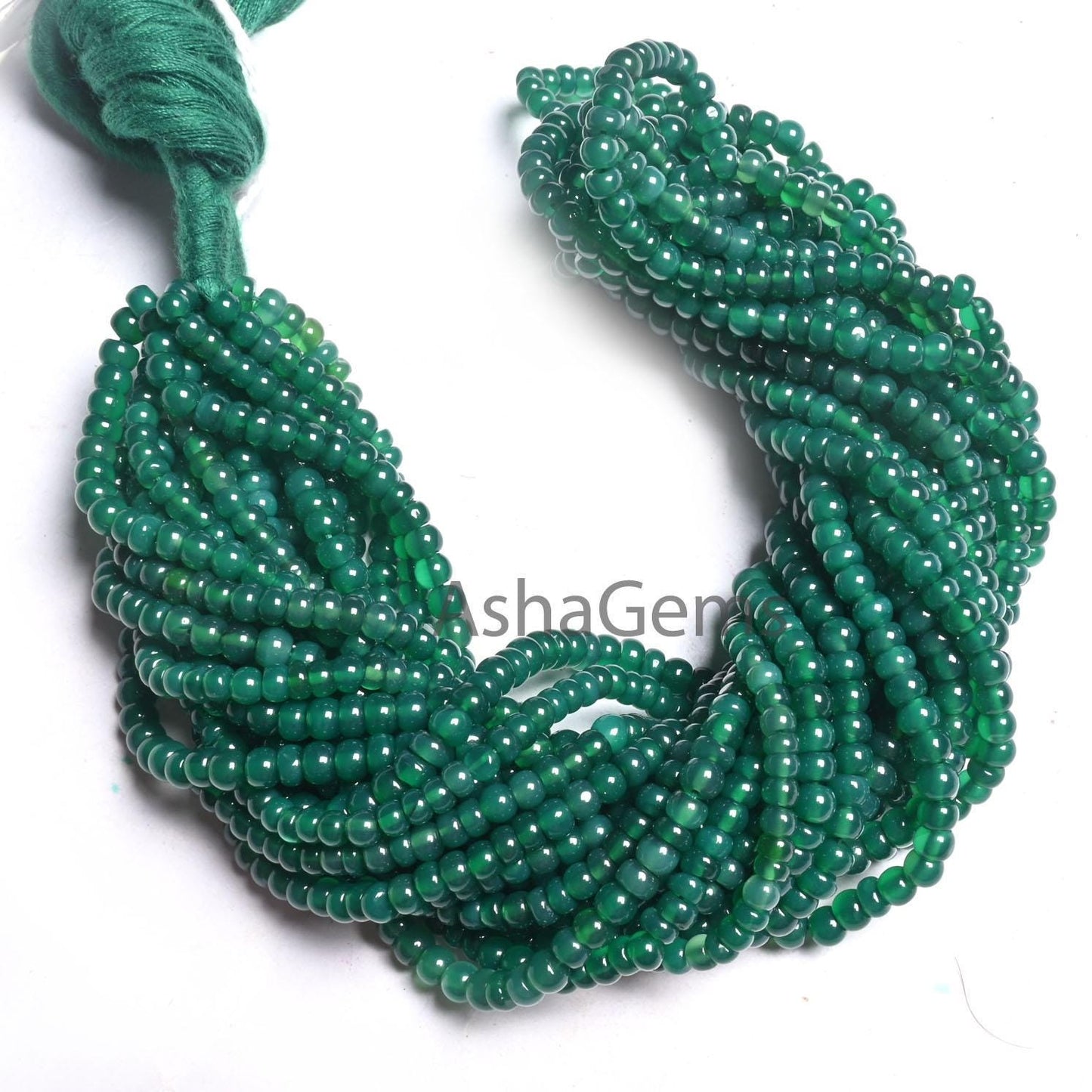Dark Green Onyx Smooth Rondelle Gemstone Loose Beads, Fine Onyx Beads, AAA Green Onyx Plain Roundelle Tiny Handmade Beads Jewelry Craft SALE