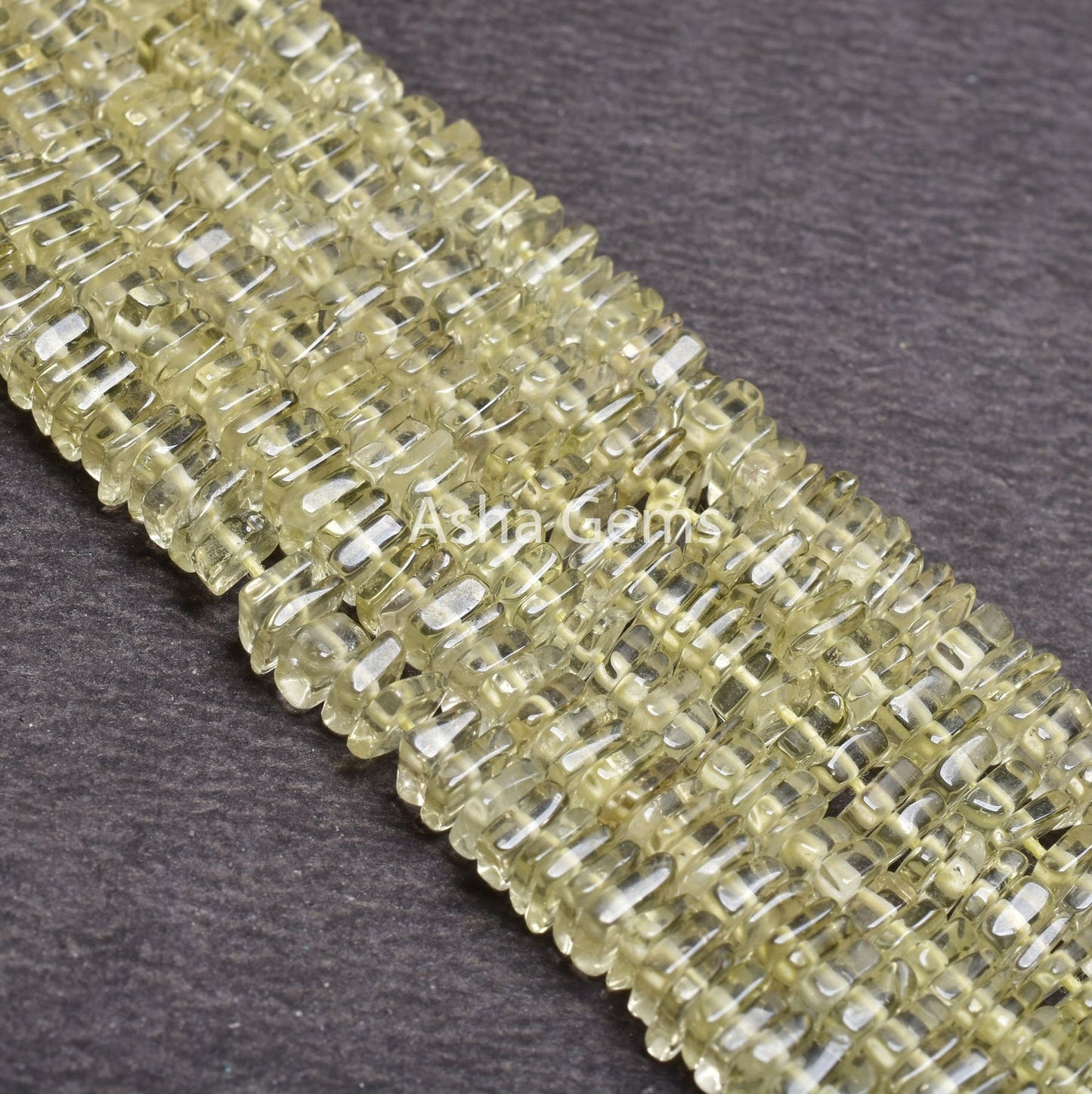 Beautiful Lemon Quartz Flat Square Shape Gemstone smooth Beads,16" Strand Natural Lemon Heishi Square Beads, Lemon Beads Jewelry Crafts SALE
