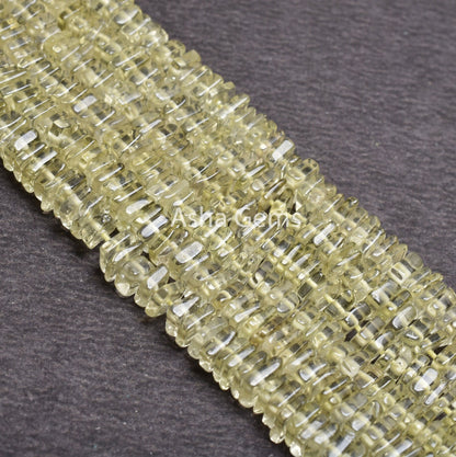 Beautiful Lemon Quartz Flat Square Shape Gemstone smooth Beads,16" Strand Natural Lemon Heishi Square Beads, Lemon Beads Jewelry Crafts SALE