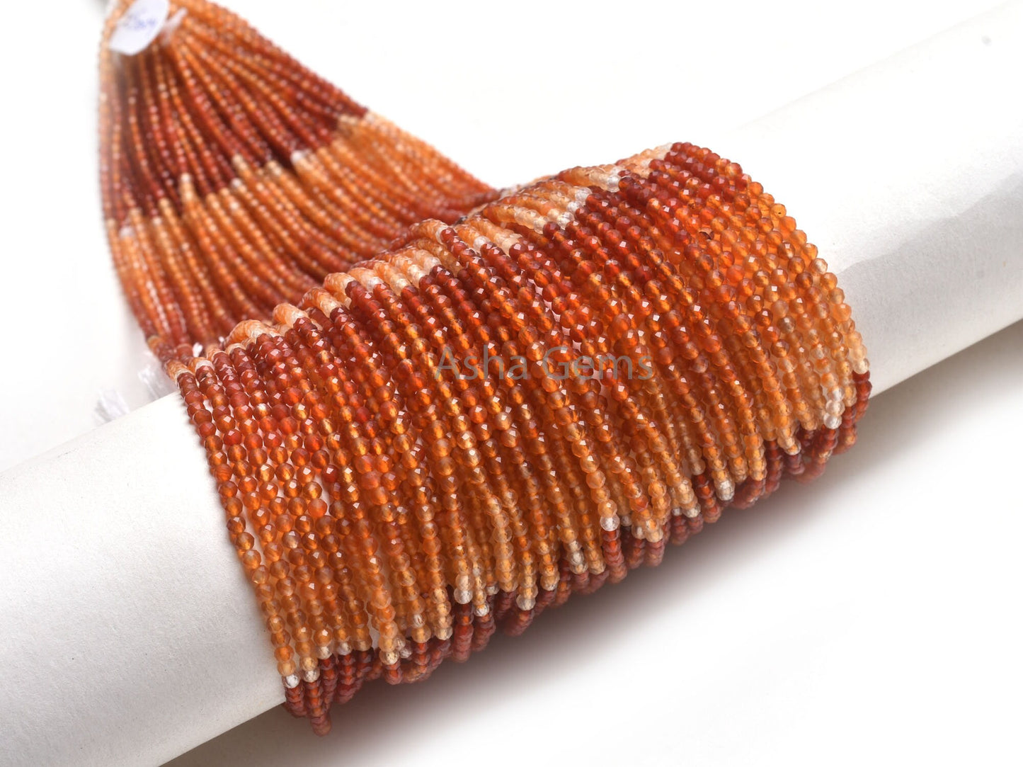 3 mm Beautiful Carnelian Micro Cut Round Faceted Gemstone Beads Fine Quality Shaded Orange Red Carnelian Machine Cut Bead Carnelian Jewelry