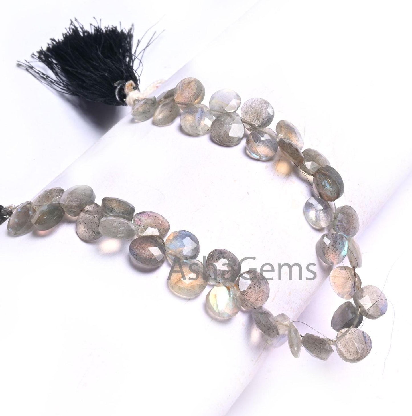 Natural Flash labradorite faceted Heart Shape Beads,Fine Multi Fire Grey labradorite Heart Side Drill Gemstone Labradorite Bead Jewelry SALE (AG 18612)