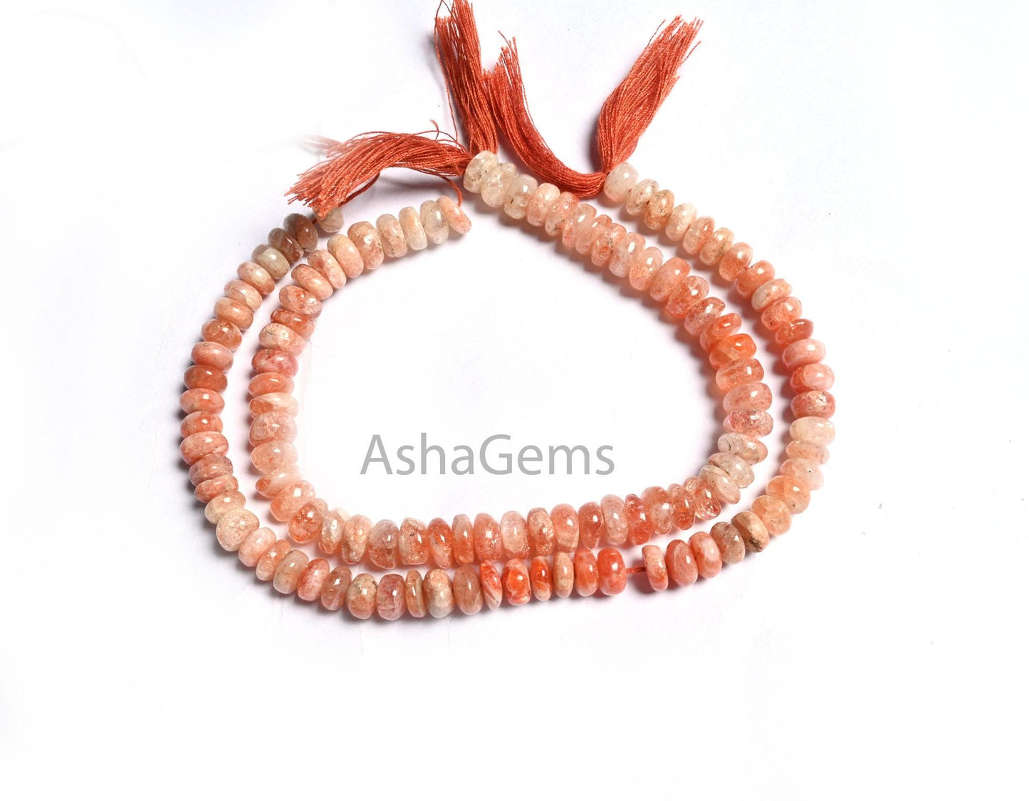 Natural Sunstone Smooth Rondelle shape beads, Shaded Sunstone Plain Handmade Gemstone Loose Beads, Sunstone beads Jewelry making Crafts SALE