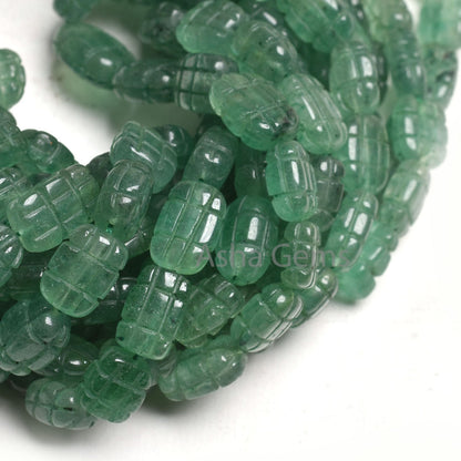 Beautiful Green Strawberry Handmade Carving Beads, Fine Strawberry Quartz Carved Uneven Oval Beads Gemstone Carve Fancy Bead Jewelry makings