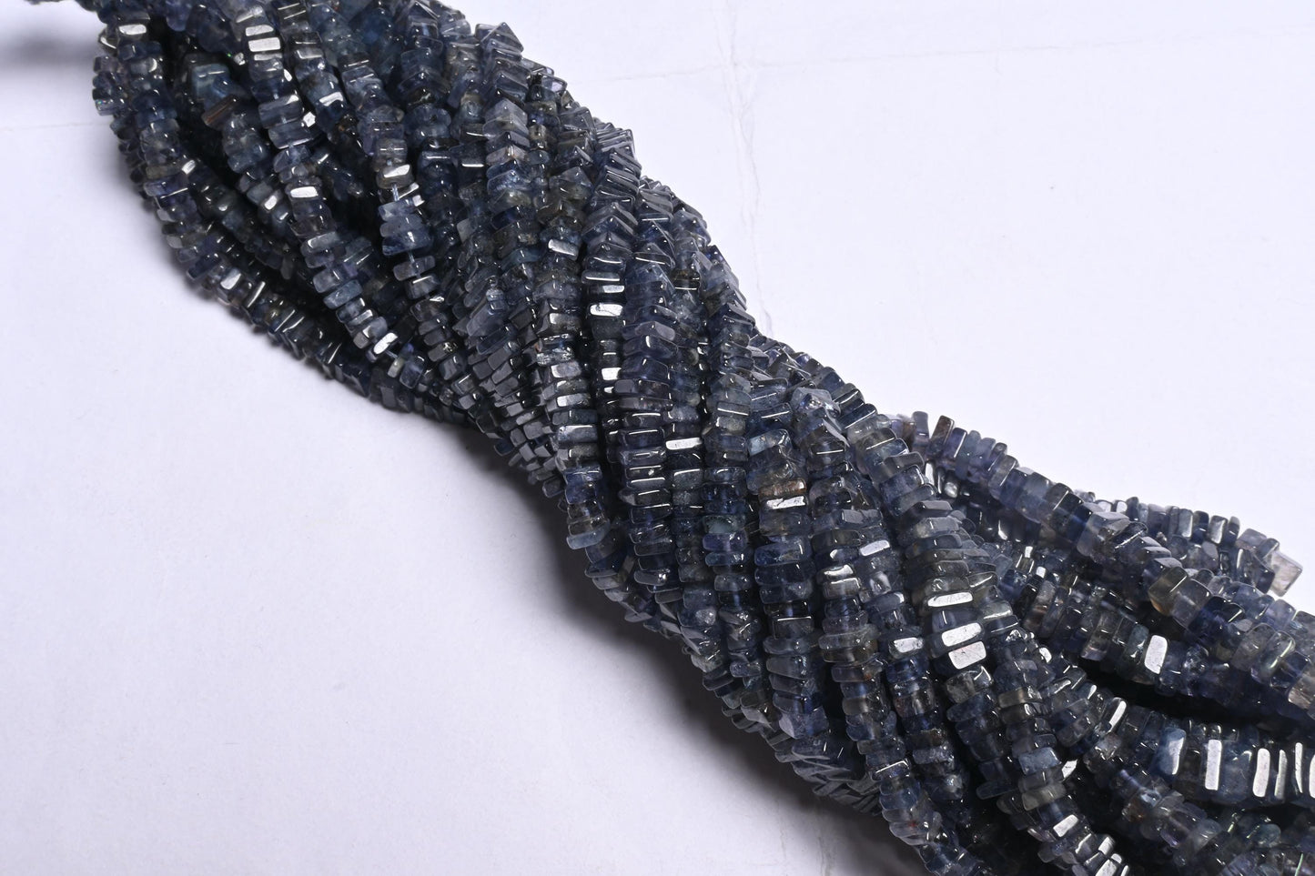Amazing Blue Iolite Heishi Square Shape Gemstone Loose Beads,8/16" Natural Iolite Smooth Handmade Flat Square Iolite Bead Jewelry Craft SALE