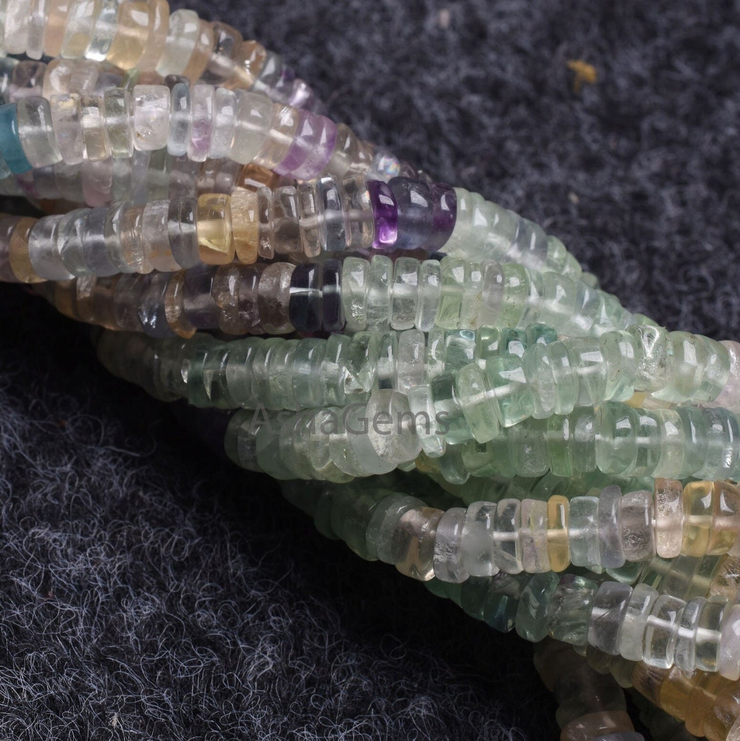 Natural Fluorite Smooth Tyre Shape Beads,5.5-6mm Beautiful multi Fluorite Shaded Beads, Fluorite Heishi Tyre Bead Jewelry Making Craft,SALE