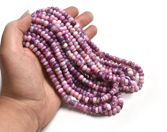 7 mm Beautiful Lavender Pink Opal Smooth Rondelle Shape Beads,16"Strand Shaded Purple Pink Opal Plain Handmade Gemstone Beads Opal Bead SALE
