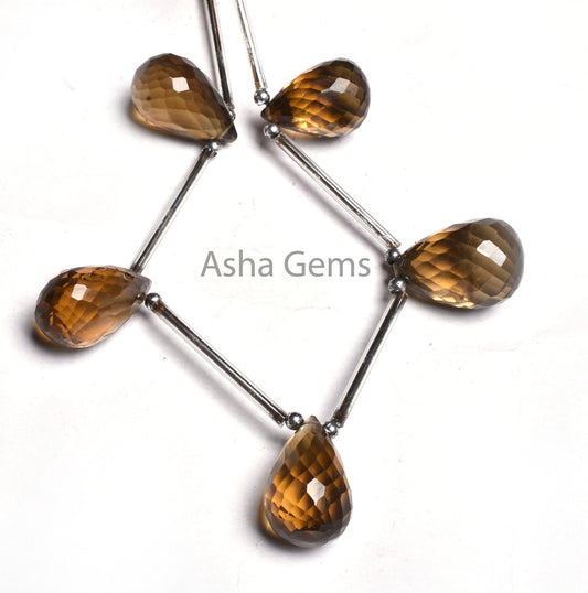 AAA Quality Bear Quartz Faceted Drops Gemstone Beads,10x18-13x20mm Bear Quartz Side Drill Teardrop Briolette Beads, Quartz Bead Jewelry SALE