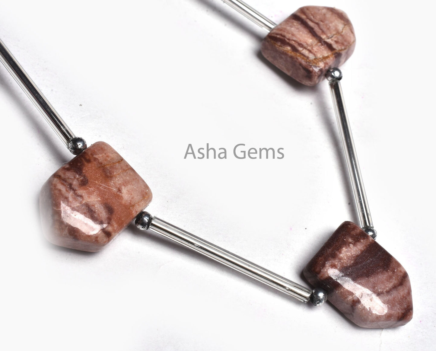 Brown Mookaite Jasper Fancy Gate Shape Beads, Natural Jasper Smooth Handmade Side Drill Gemstone Beads, Picture Jasper Bead Jewelry Makings