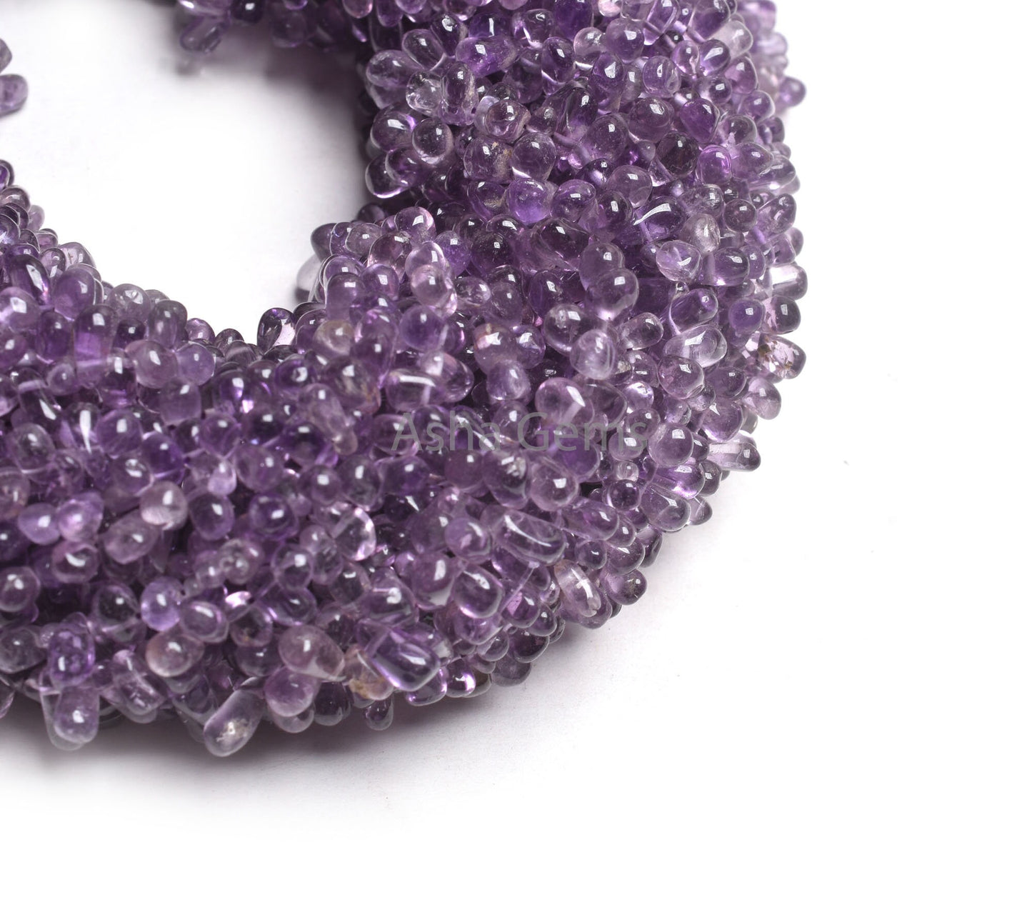 13"Strand Natural Amethyst Smooth Drop Shape Beads, Purple Amethyst Plain Uneven Teardrop Handmade Gemstone Bead, Amethyst Bead Jewelry SALE