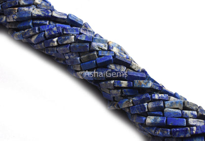 13" Strand Blue lapis Smooth Rectangle Shape Beads, Natural Lapis Lazuli Uneven Fancy handmade Gemstone Beads lapis Bead Jewelry Making SALE