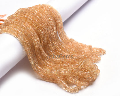 Fine Quality Yellow Citrine Smooth Tyre Beads,8/ 16" Strand Natural Citrine Plain Handmade Hishi Tyre Gemstone Beads, Citrine Beads Jewelry
