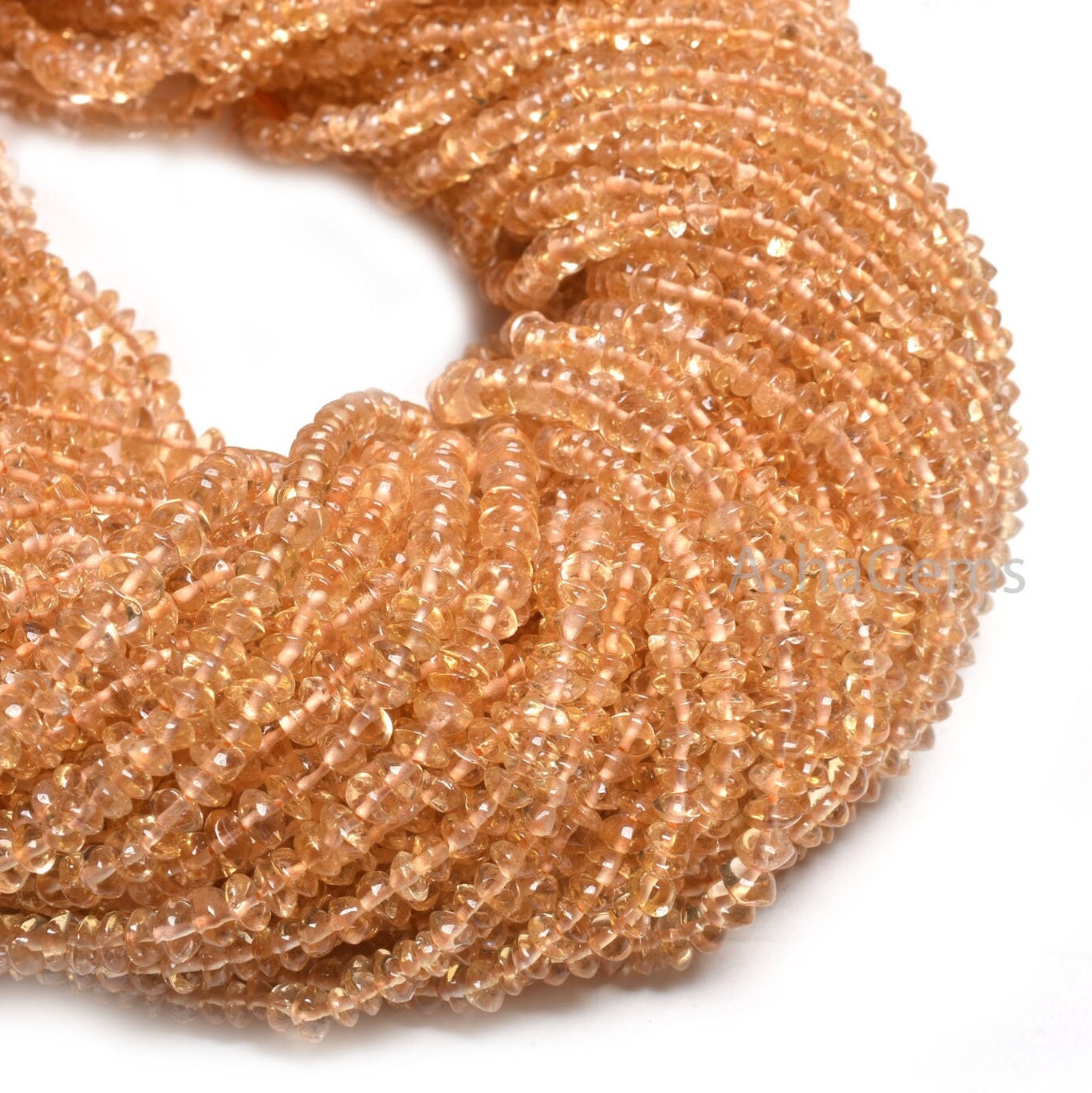 AAA Quality Citrine Quartz Smooth Button Shape Gemstone Beads,12" Natural Yellow Citrine Plain handmade Button Center Drill Bead Handicraft