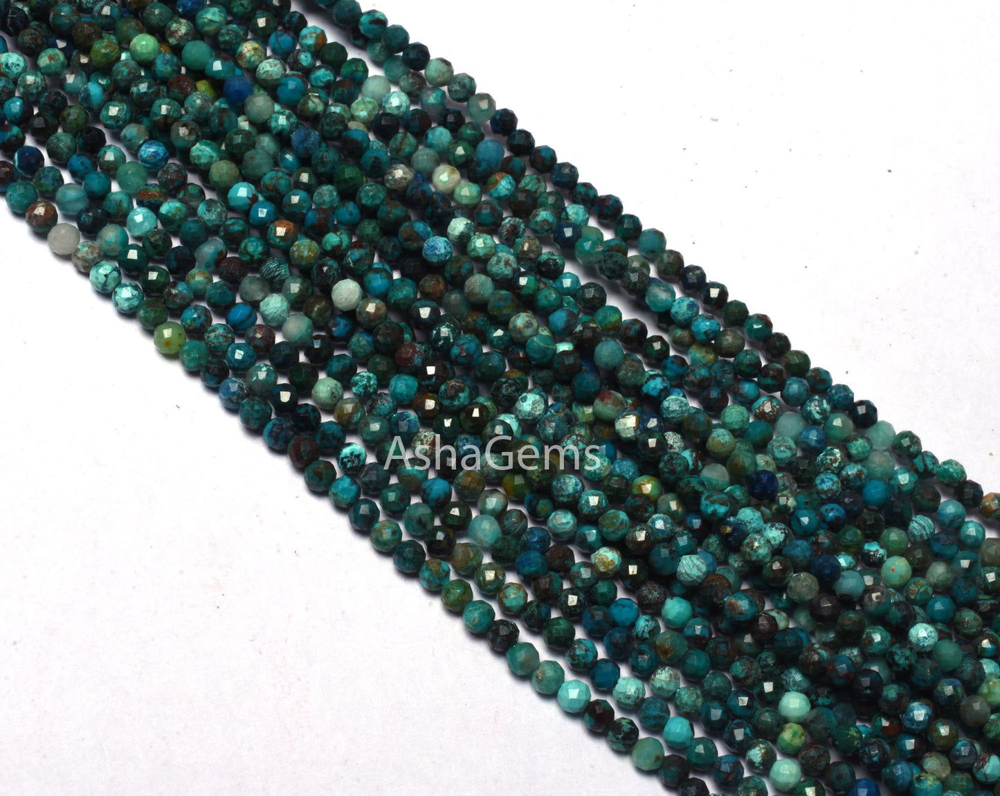 2.5 mm Beautiful Blue Chrysocolla Faceted Rondelle beads, Shaded Multi Blue Chrysocolla micro Cut Gemstone bead,13" Strand Chrysocolla Beads