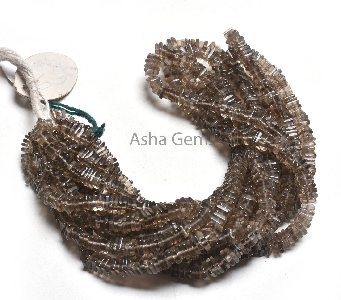 Natural Smoky Quartz Smooth Square Heishi Beads,16" Strand  Smoky Flat Gemstone Handmade Beads, Fine Smoky Beads  Jewelry Making Craft, SALE