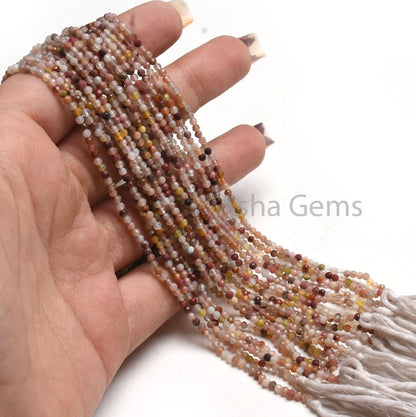 Beautiful Disco Moonstone Micro Cut Rondelle Beads,2.4 mm Natural Multi Color Moonstone Machine Cut Gemstone Faceted Beads,13"Moonstone Bead