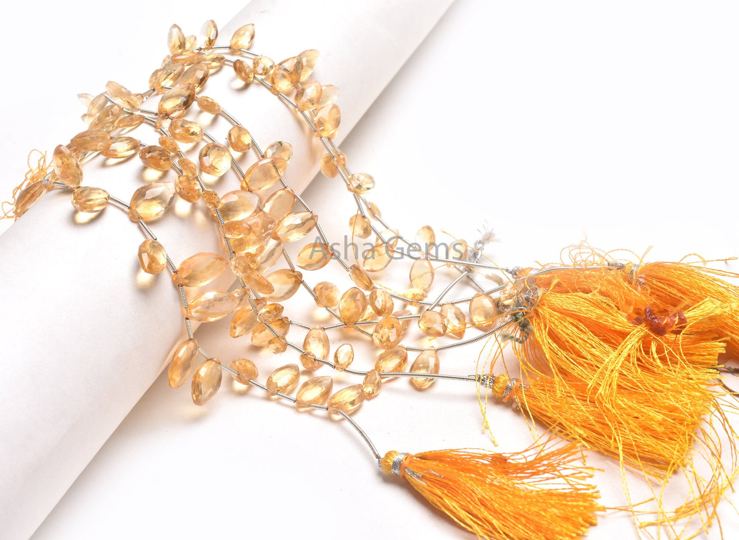 AAA Quality Citrine Faceted Marquise Shape Briolette Gemstone Beads, Natural Yellow Citrine Marquise Side Drill Beads, Citrine Bead Jewelry