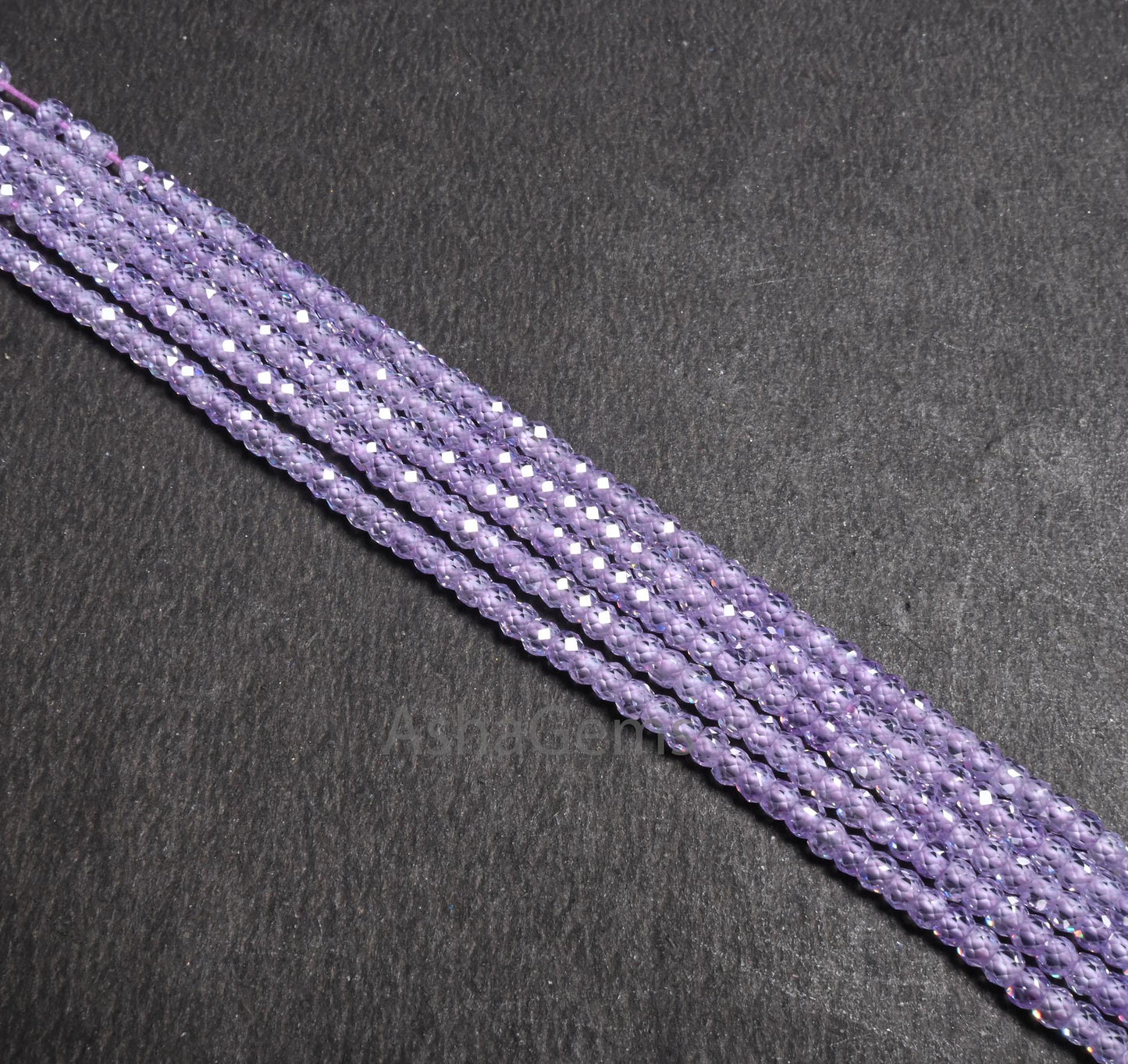 3 mm Wonderful Light purple Lavender Zircon Machine Cut Rondelle Beads, 13" Cubic zircon Micro Faceted Rondelle Beads Jewelry Craft SALE