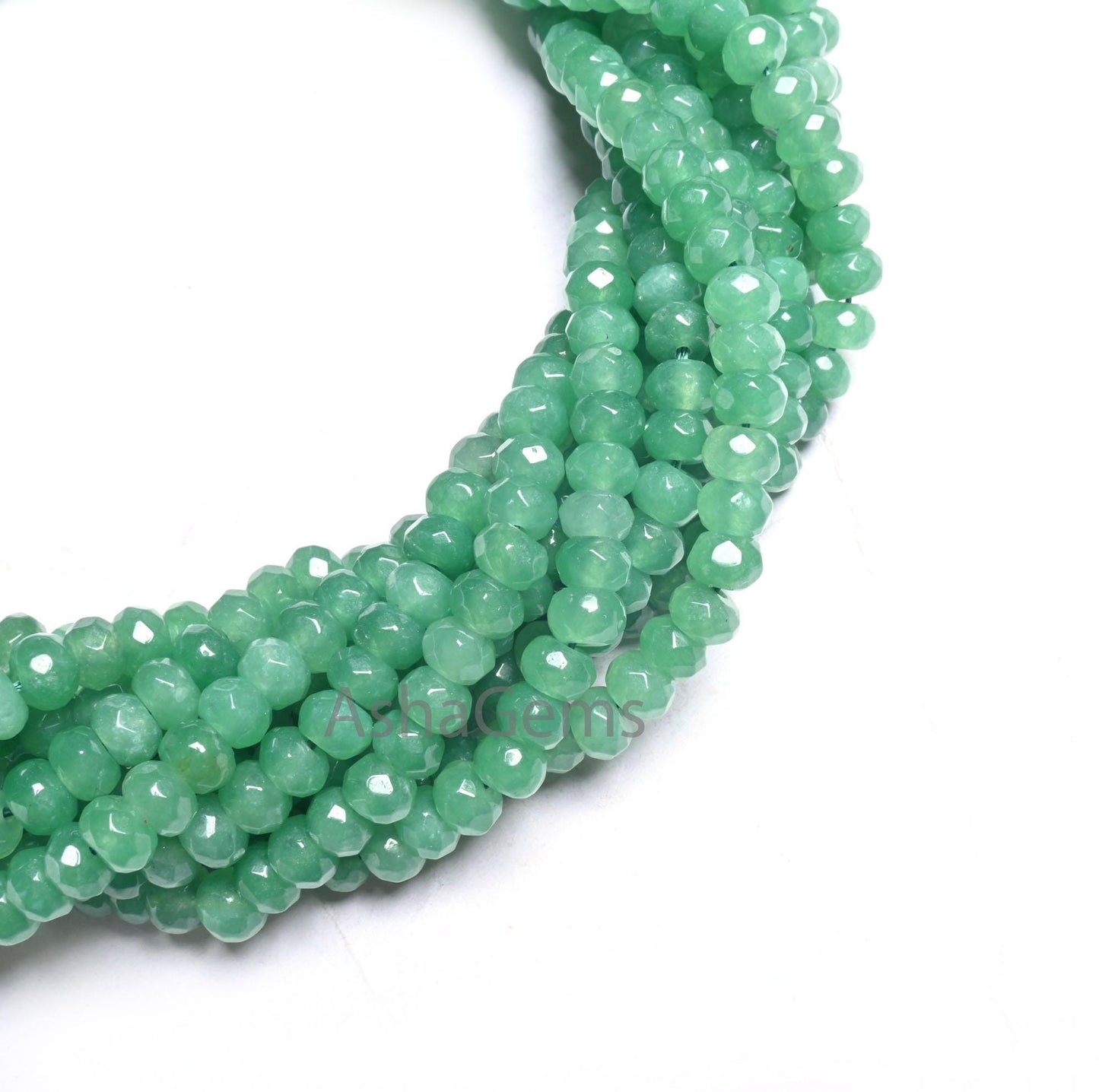 6 mm Beautiful Green Jade faceted Rondelle Beads,7/14" Fine Tree Green Jade Quartz machine cut Gemstone Loose Bead Jewelry Making Craft SALE