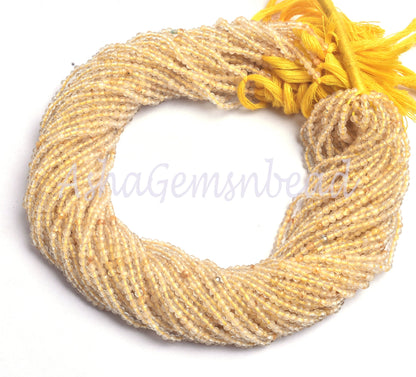 2.5 mm Beautiful Yellow Quartz Micro Cut Rondelle Beads,13"Golden Quartz Machine Cut Faceted Gemstone Beads, Quartz Bead Jewelry Making SALE