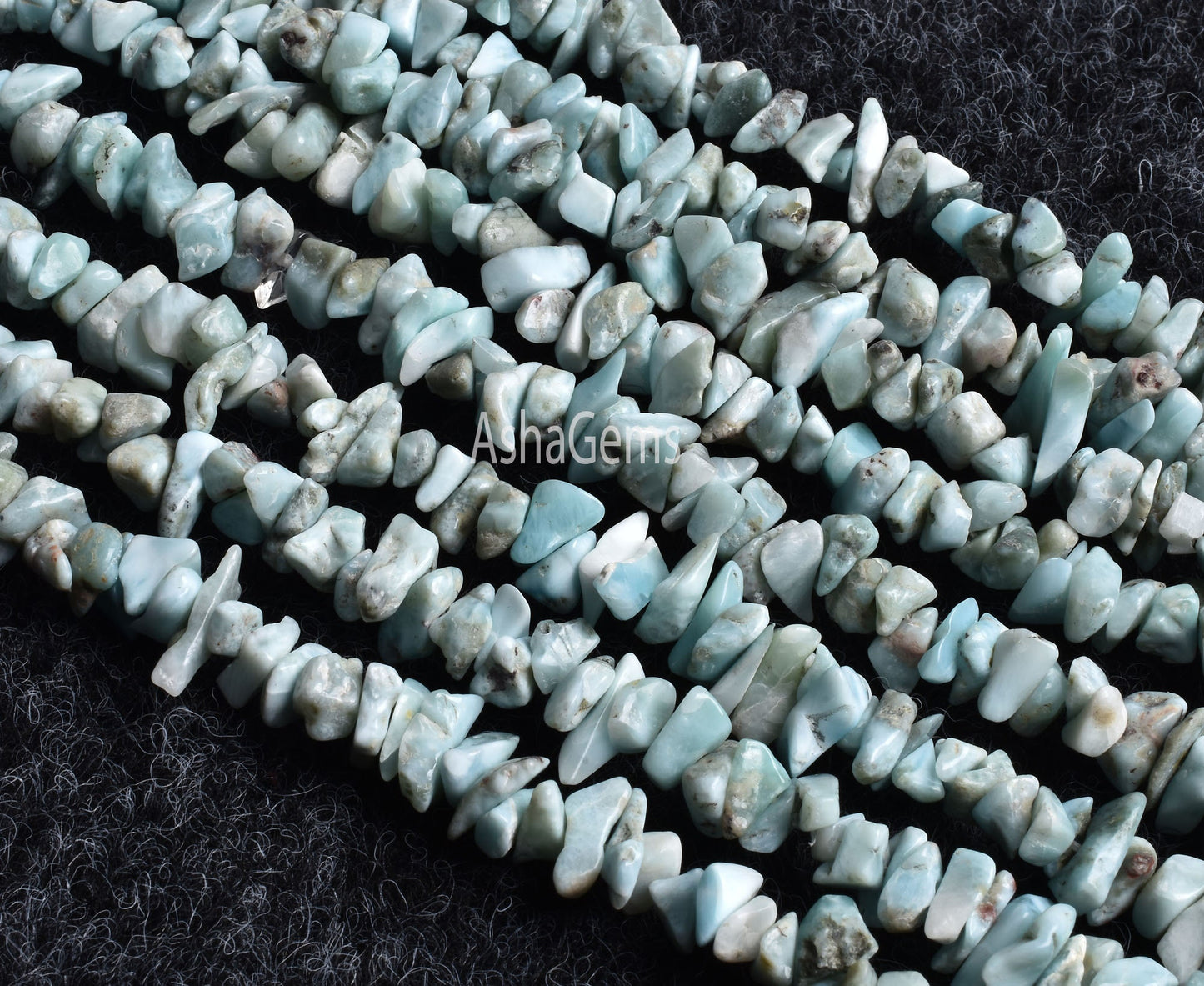 Natural Blue Larimar Uncut Chips Gemstone Beads,34" Strand Larimar Smooth Raw Rough Tiny Nugget Beads, Larimar Beads Jewelry Craft Necklace