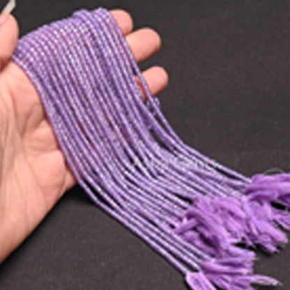 Beautiful Lavender Blue Zircon Micro Cut faceted Beads,3 mm Light Purple Zircon Machine Cut Rondelle Beads,12.5" lavender Cubic Zircon Beads
