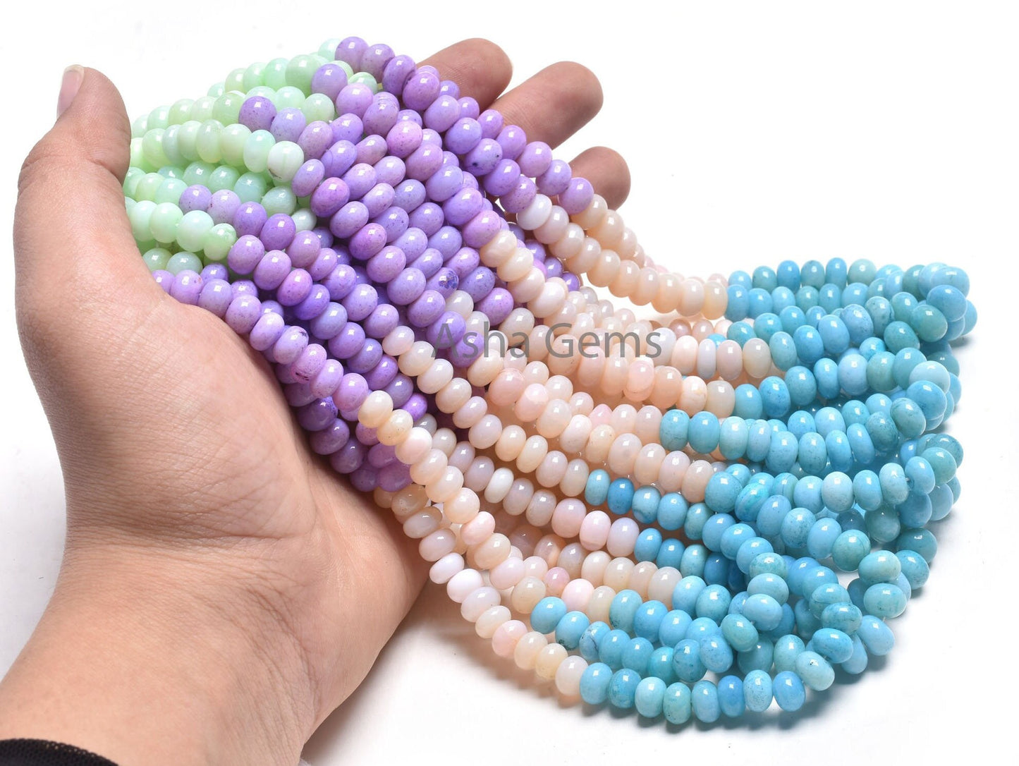 Beautiful Multi Color Opal Gemstone Beads, Shaded Blue Pink Green Blue Lavender Opal Smooth Rondelle Bead Multi Disco Rainbow Opal Bead SALE