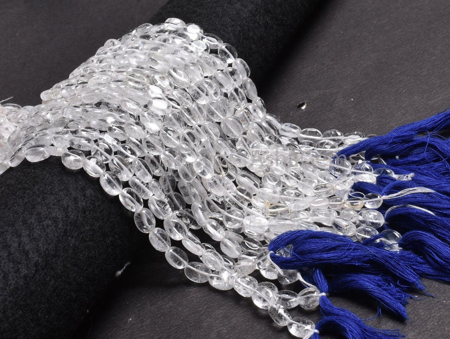 Beautiful White Crystal Quartz Smooth Oval Shape Gemstone Loose Beads,12.5" Strand Natural Crystal Plain Handmade Oval Beads Jewelry Crafts