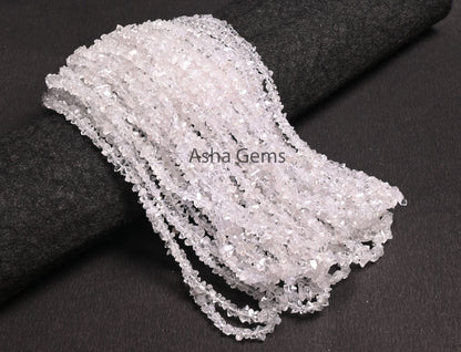 Natural Herkimer Diamond Unshape Tiny Nugget Gemstone Beads,4-6mm White Diamond Quartz Polish Raw Rough Center Drill Bead Jewelry Craft SALE