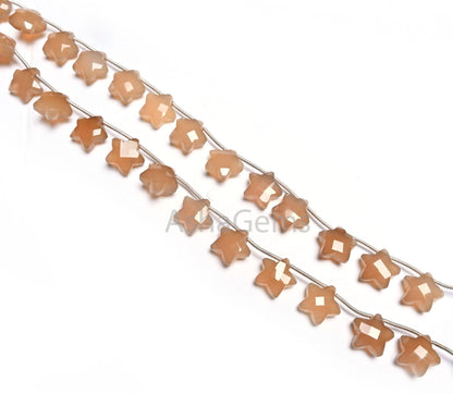 11 mm Beautiful Chalcedony Faceted Star Carving Beads, Shaded Gray Brown chalcedony Fancy Star Shape Carved handmade Gemstone Beads Jewelry